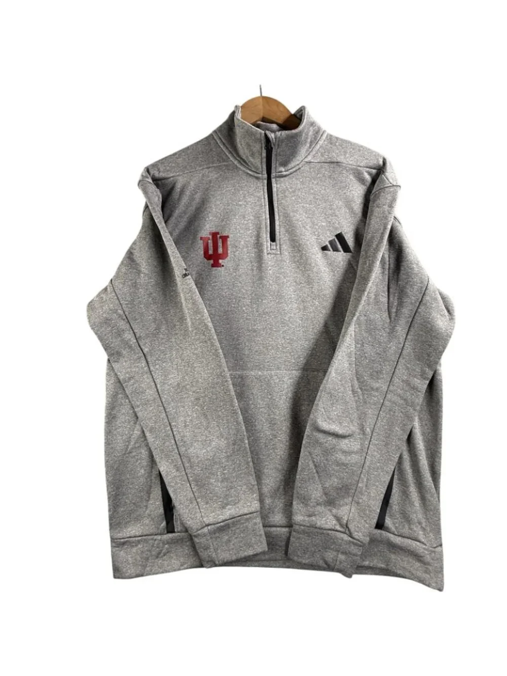 Indiana Hoosiers Sweatshirt Mens Large NCAA Football Champship Adidas 1/4 Zip